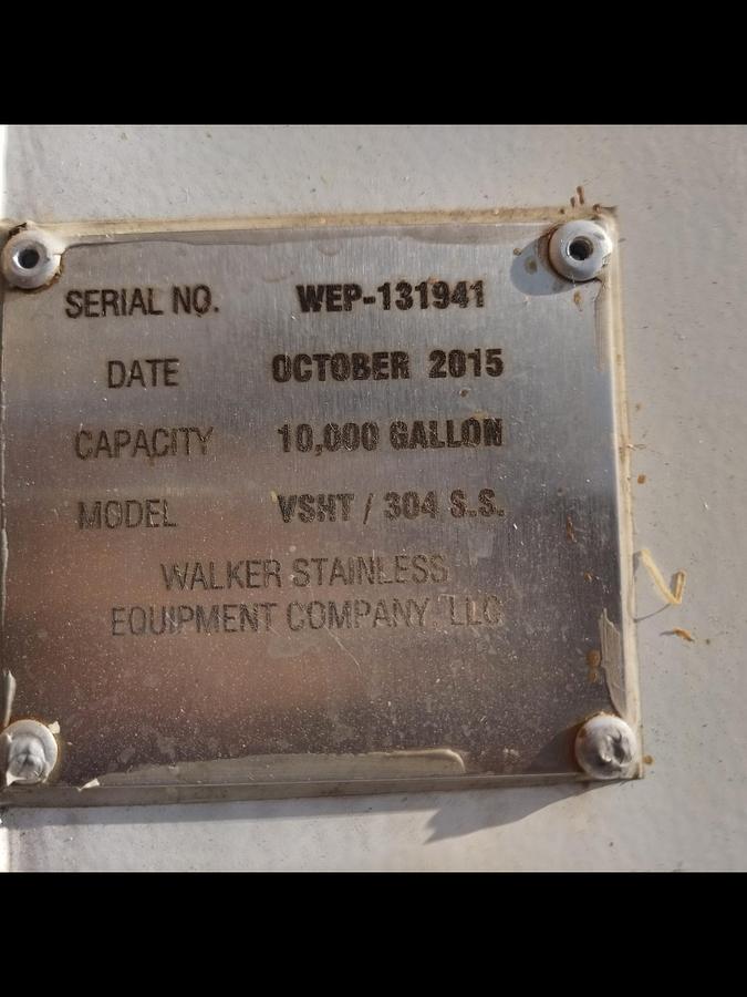 Used Tank, 10,000 Gallon, Stainless Steel, Walker, Insulated Silo, #5991521