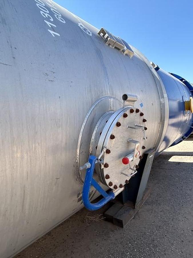 Used Tank, 13,285 Gallon, 304L Stainless Steel, Equipromex, with 316L Stainless Coil, Vertical, 50 PSI, Unused, #5991583