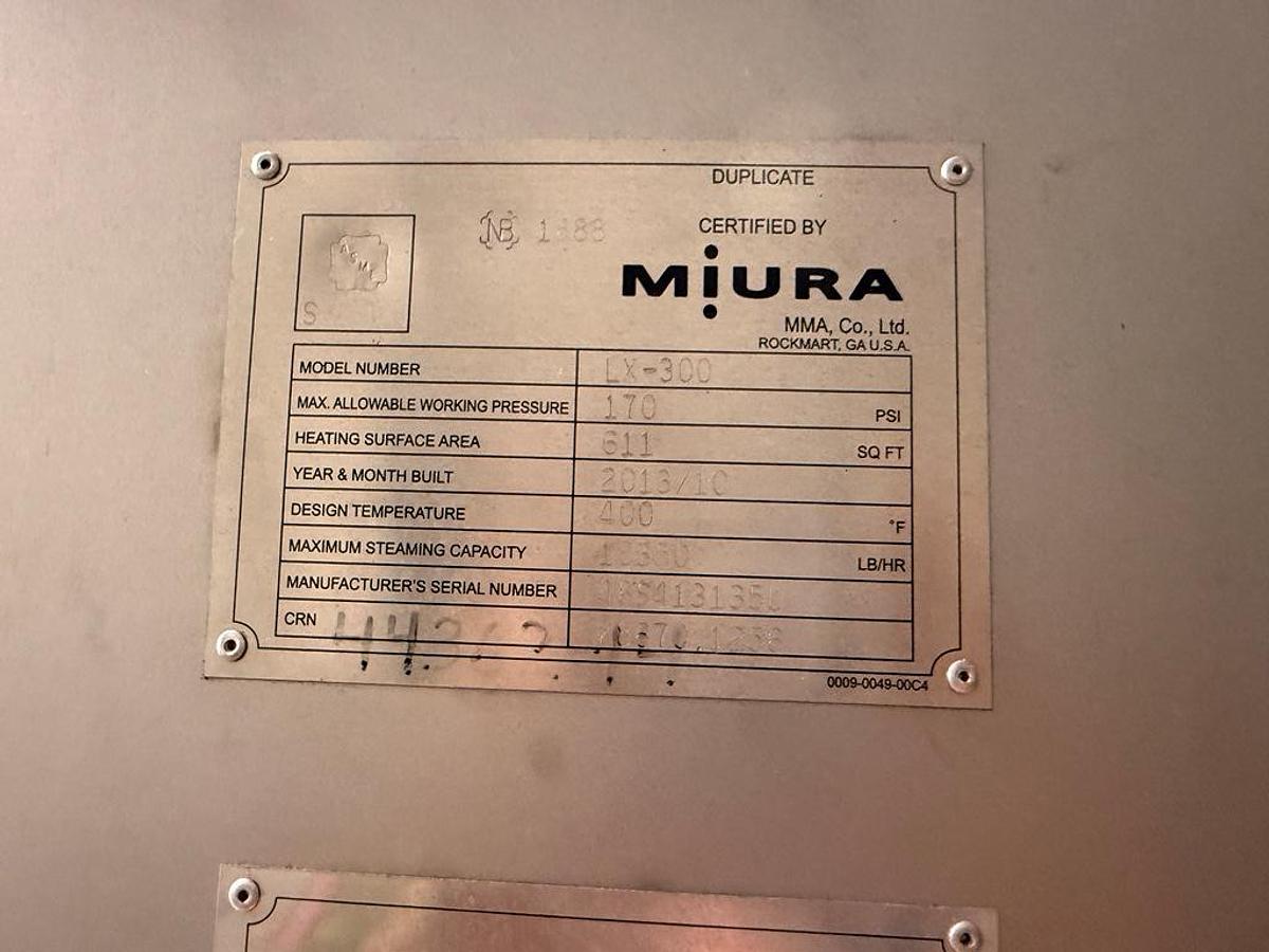 Used Boiler, 300 HP High Pressure Steam, Miura LX-300, Natural Gas-Fired, 2013, #5991633