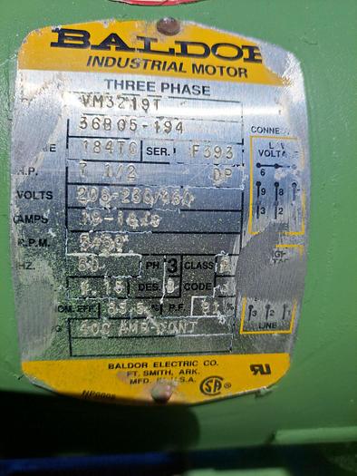 Used Pump, Centrif., 7.5 HP, Fristam, 2-1/2" x 2", Sani (2) B #S737113