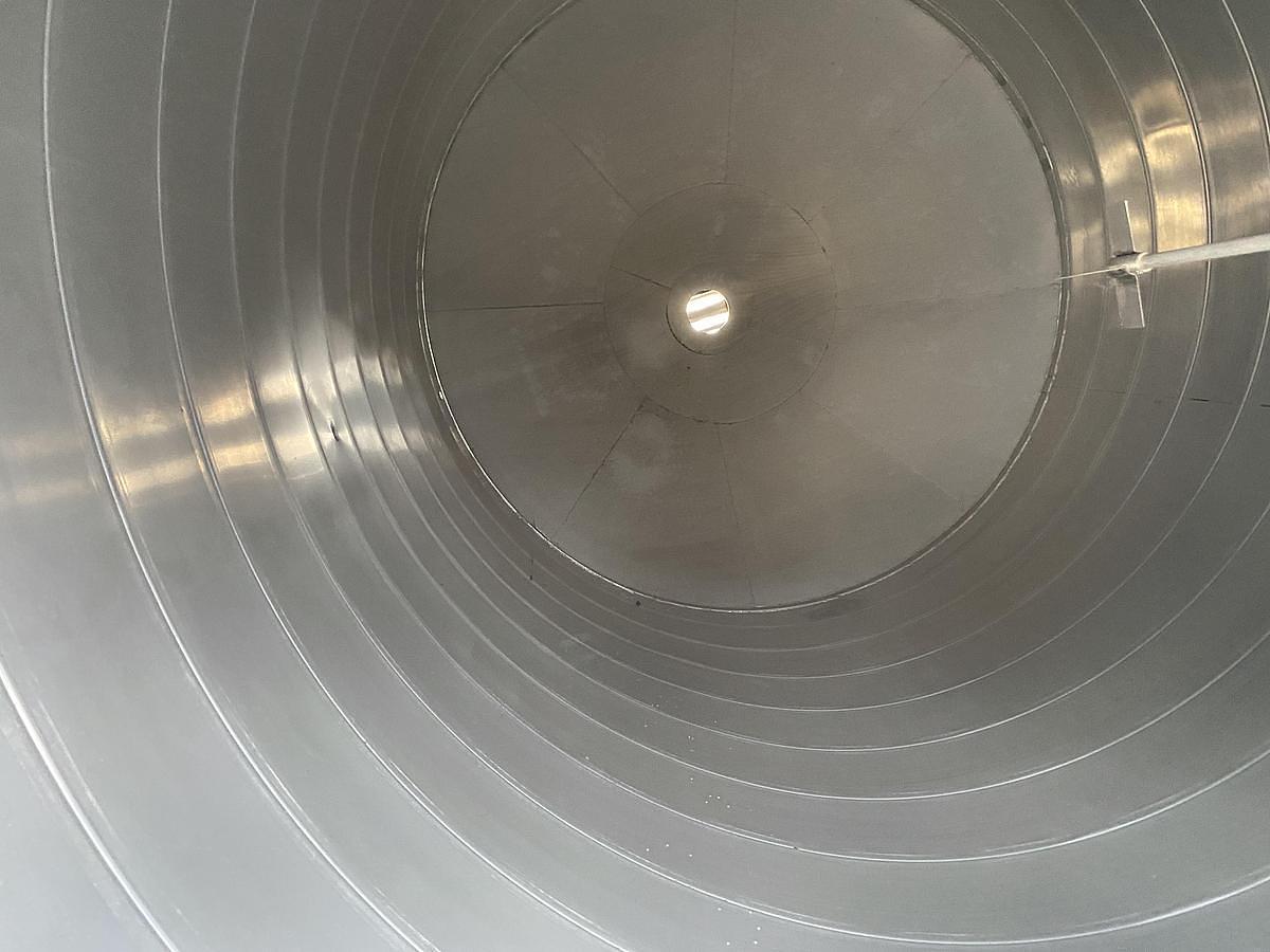 Used Tank, 11,000 Gallon, 12' Diameter x 24' High, Spiral Aluminum, Vertical Cone Bottom, Conair, Silo, #5991771