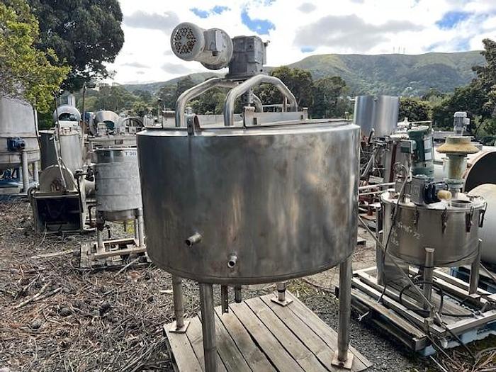 Used Tank, 235 Gallon, Stainless Steel, Jacketed, Agitation, Mueller #S745432