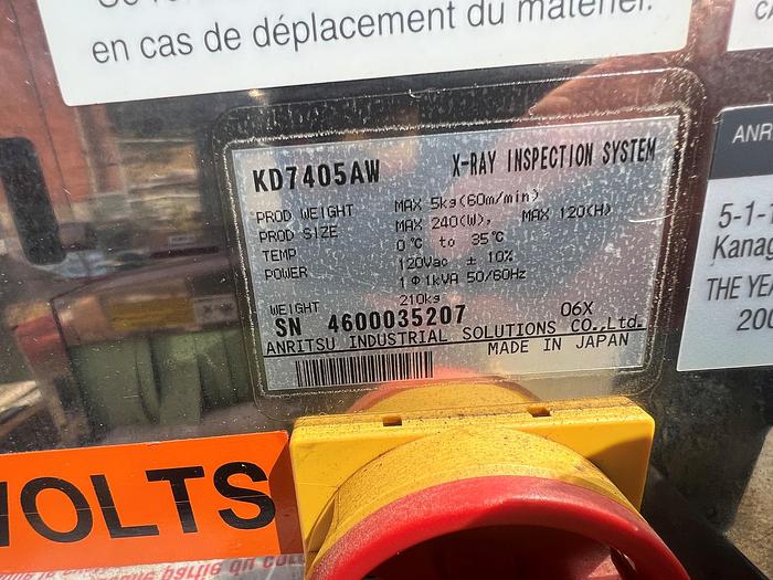 Used Detector, X-Ray, Anritsu, Model KD7405AW, 9.5" x 4.25", - #4530538