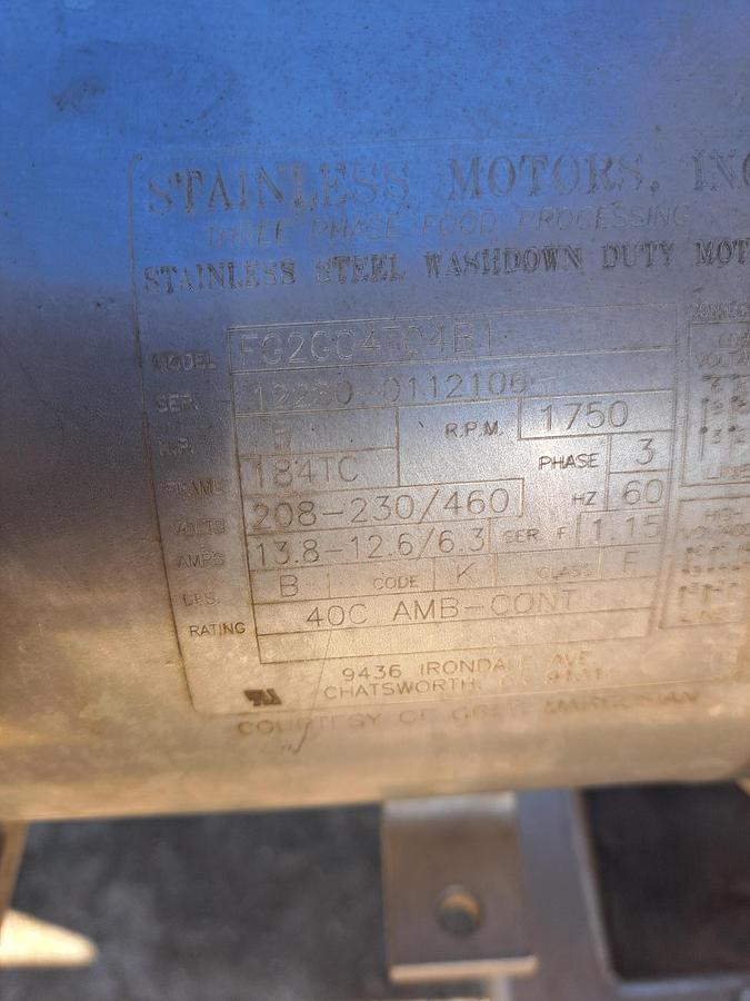 Used Pump, Moyno, 5 HP, 4" Inlet, 3" Outlet, S/st #S744768