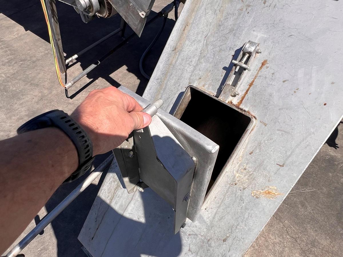 Used Hopper, Feed Hopper, Dual Discharge w/ Gate, Stainless Steel, Sound Ocean Metal Fabricators, #5991527