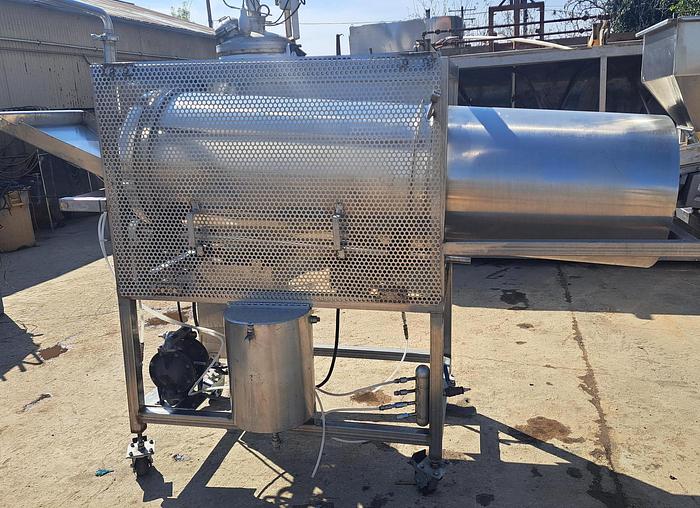 Used Seasoning Drum, 24" x 84", Stainless Steel, Dry & Liquid Application - #5363100