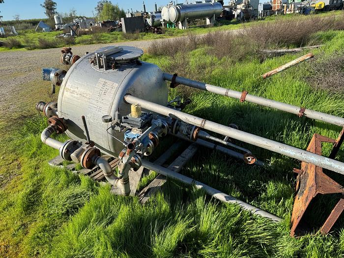 Used Tank, 100 Gallon, Stainless Steel, Dish Top & Bottom, 36" x 24" #S745488