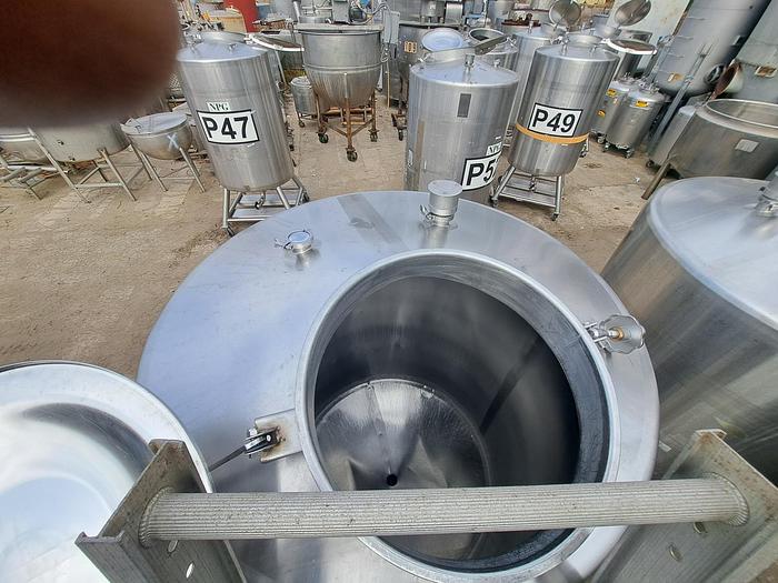 Used Tank, 450 Gallon, 316 Stainless Steel, Dome Top, Cone Bottom, Portable, #5991302