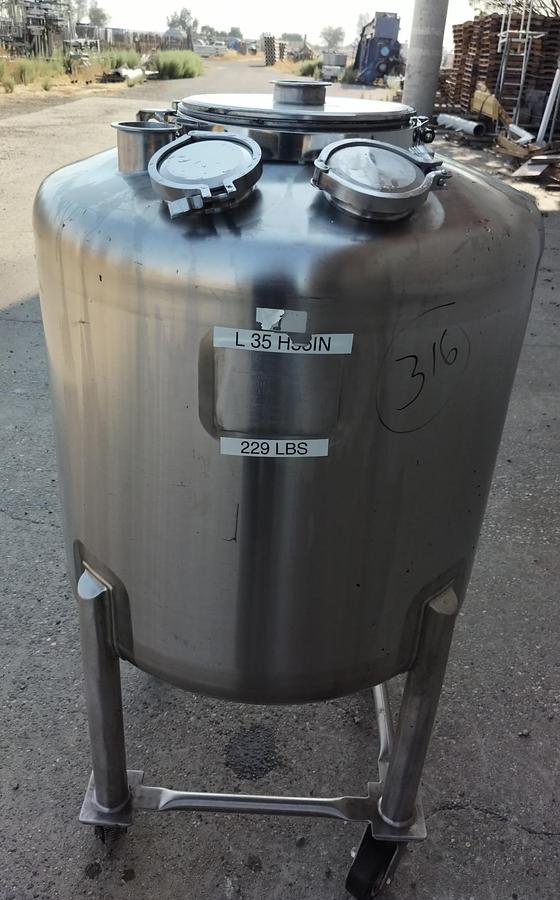 Used Tank, 79 Gallon (300 Liter), Walker, Portable, 316L Stainless, #5991460