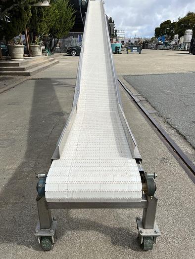 Used Conveyor, Belt, 14" x 19'6", Stainless Steel, Variable Speed, Incline #S744620