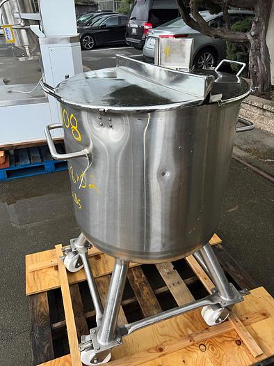 Used Tank, 26 Gallon (100-Liter), 316L Stainless Steel, Jacketed, Precision Stainless #S745108