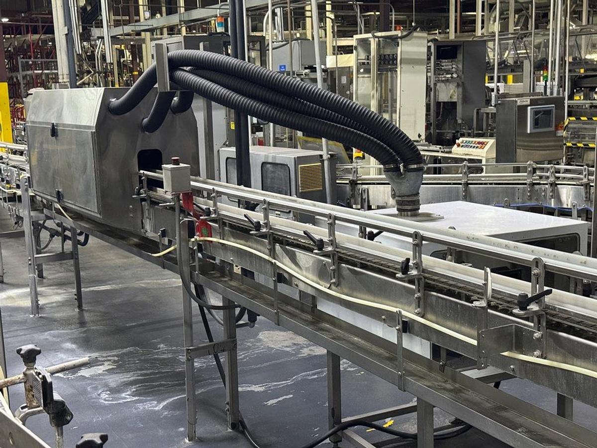 Used Bottling Line, 600–800 BPM, PET, US Bottlers Filler, Sidel Labeler, Kisters Shrink Wrapper, #5991608