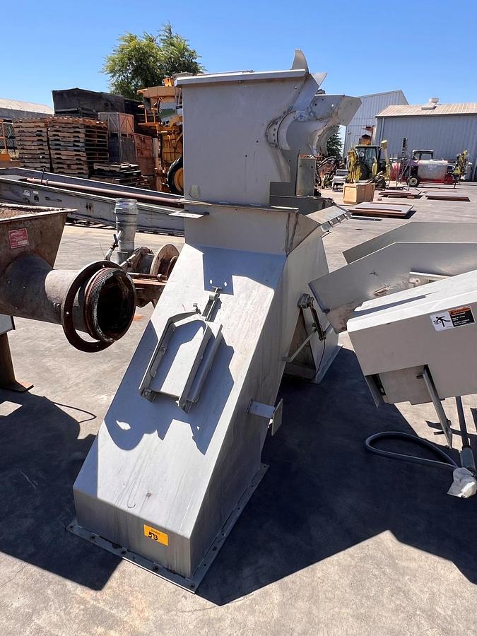Used Hopper, Feed Hopper, Dual Discharge w/ Gate, Stainless Steel, Sound Ocean Metal Fabricators, #5991527