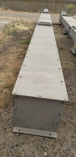 Used Stainless Steel 16" x 36' Long Shaftless Screw Conveyors