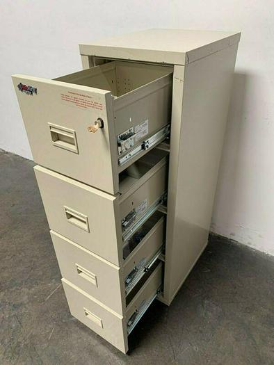 Used FireKing Turtle Fire Resistant Four-Drawer Vertical Filing Cabinet 4R1822-CPA