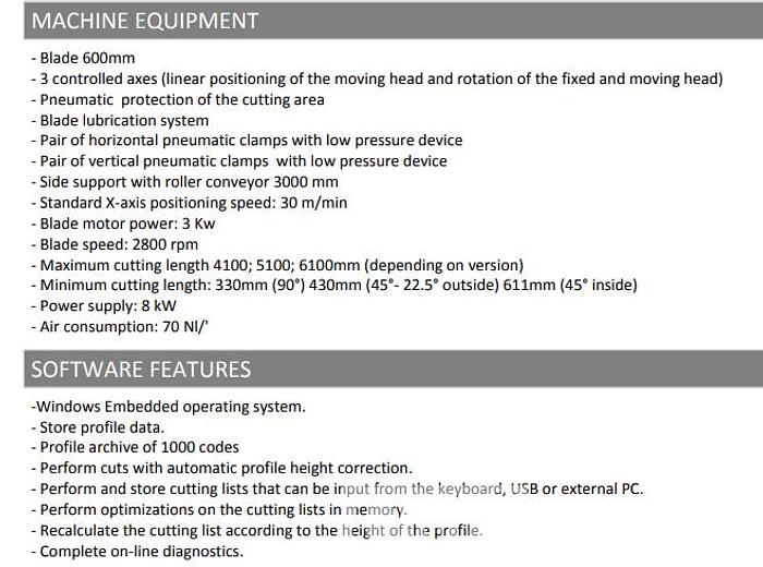 Used Pertici Double Head 600TSE 4.0 Saw