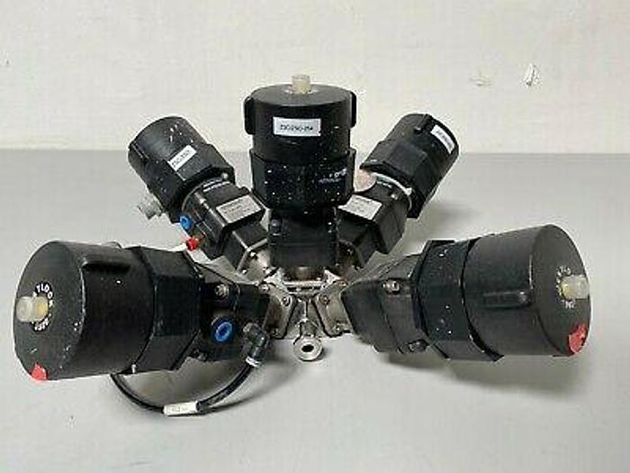 Used 5 ITT Pure-Flo A204 Stainless Steel Diaphragm Valves w/ Position Monitors