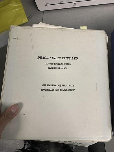 Used 62" DEACRO MODEL DA-650 DUPLEX CENTER-WIND SLITTER REWINDER 24" DIAMETER REWIND- (PENDING SALE)