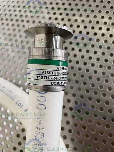 Used Sani Tech  STHT-R-HD-1000 84" Silicone Hose w/ 1" Sanitary Fitting