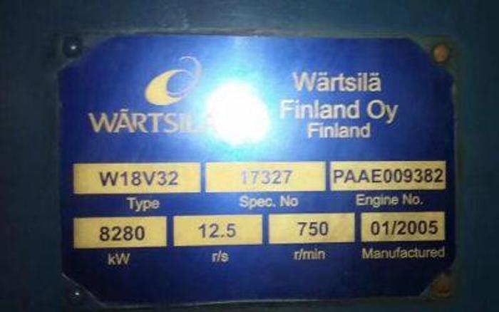 Used Wartsila 18V32 Engine with AVK Alternator.
