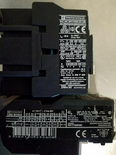 Used Telemecanique Contactor and Thermal Overload Relay LR2 D1314 ships Free
