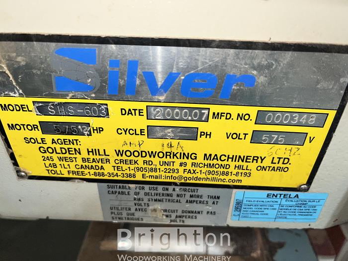 Used 2000 Silver SHS-603 Used Moulder #BM2295