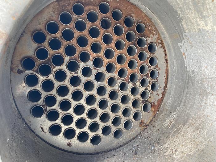 Used Used Rubicon Industries vertical approximately 100 square foot 304 stainless steel shell and tube Heat Exchanger