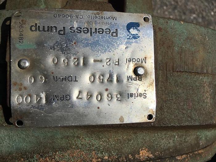 Used Used Peerless Model F2-1250 centrifugal pump