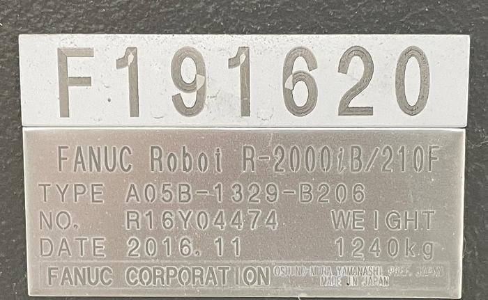 Used FANUC R2000iB/210F 6 AXIS ROBOT WITH R30iB CONTROLLER