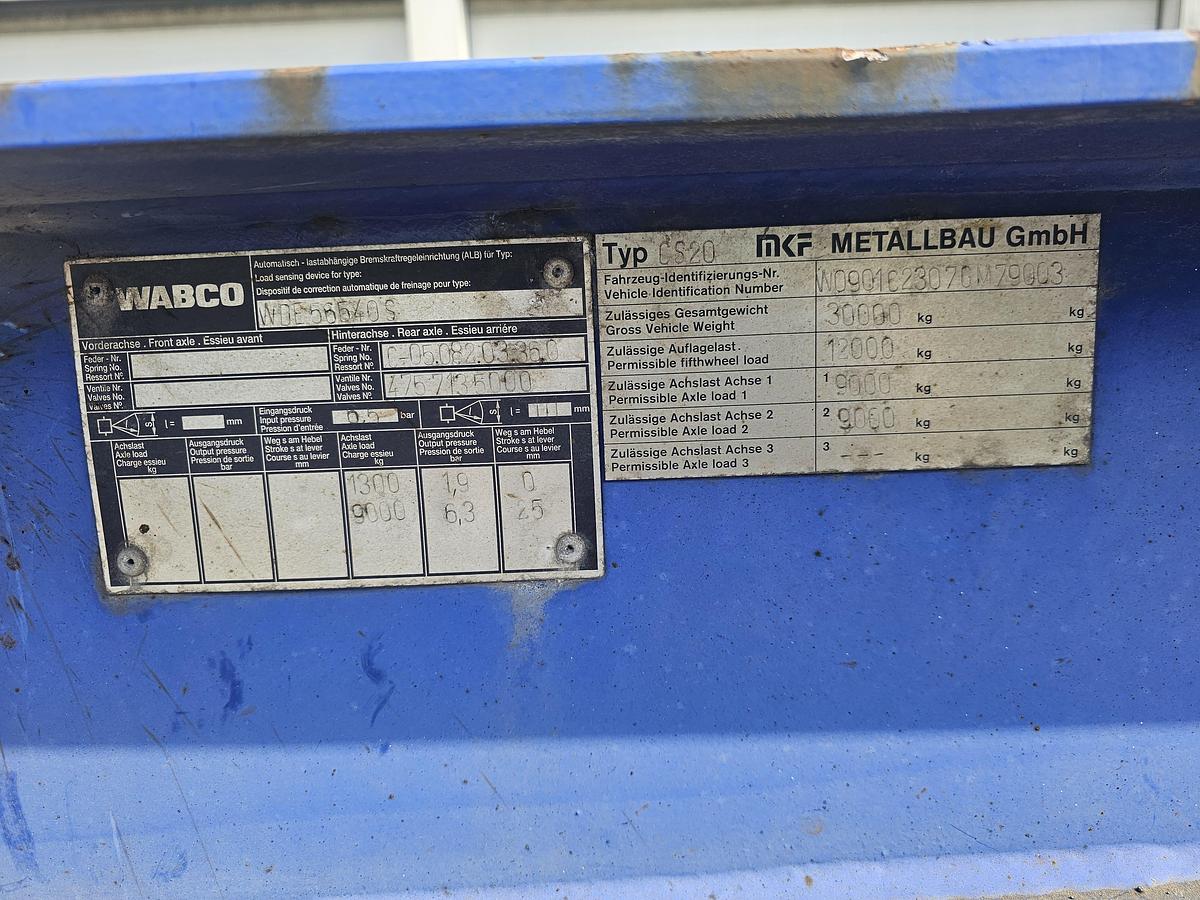 Gebruikt 2008 MKF METALLBAU CS 20 -20 FOOT- CONTAINER CHASSIS -HEAVY DUTY- BPW DRUM -STEEL SUSPENSION- GOOD QUALITY.
