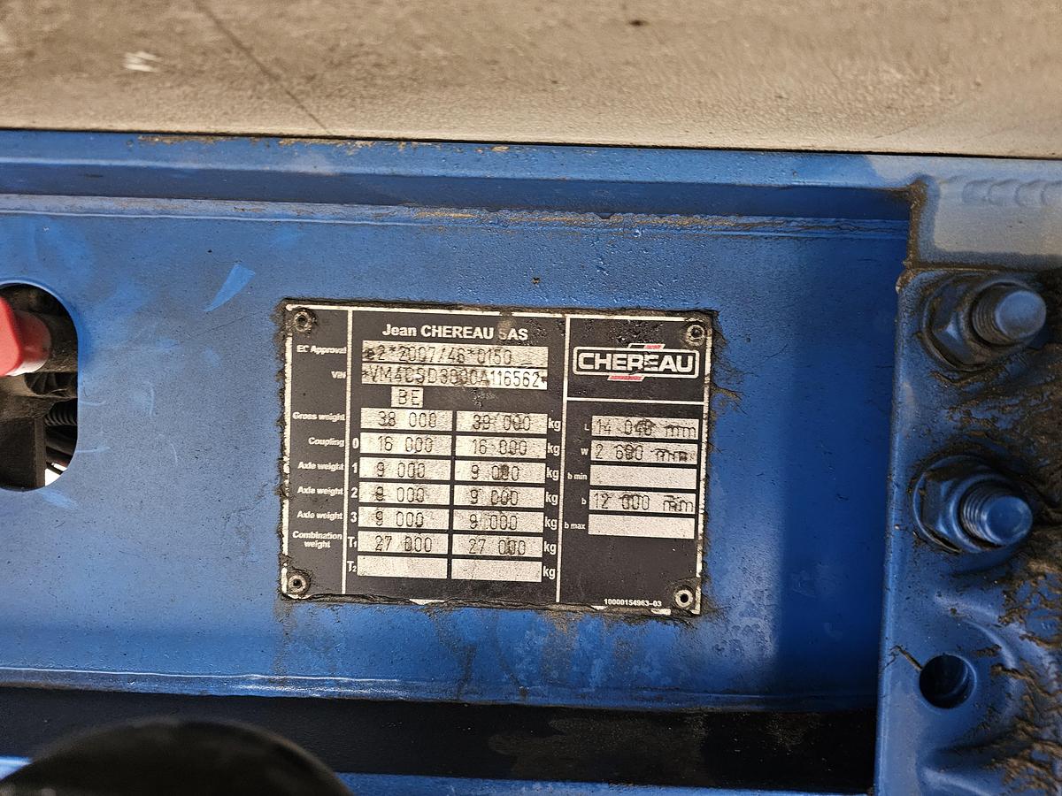 Gebruikt 2018 CHEREAU iNOGAM/TYPE 1507 | CARRIER VECTOR 1950| DE HOLLANDIA 2500 KG |BPW DISC| TUV 02-08-2026.