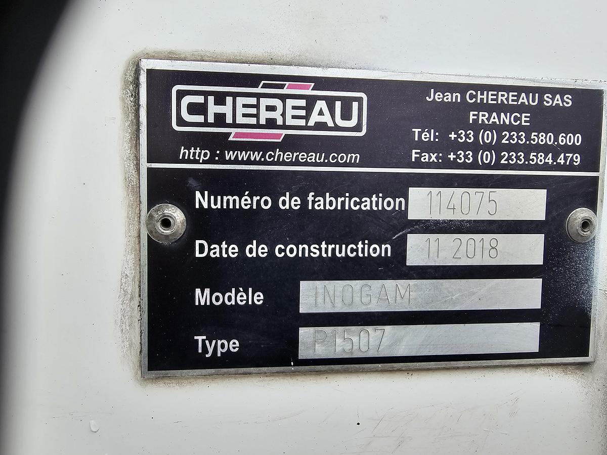Gebruikt 2018 CHEREAU iNOGAM/TYPE 1507 | CARRIER VECTOR 1950| DE HOLLANDIA 2500 KG |BPW DISC| TUV 02-08-2026.