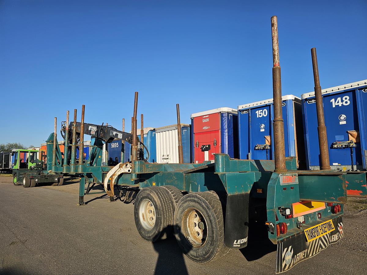 Gebruikt 1992 LEONET TB 18 |WOOD TRAILER WITH CRANE| BPW DRUM STEEL SUSPENSION.