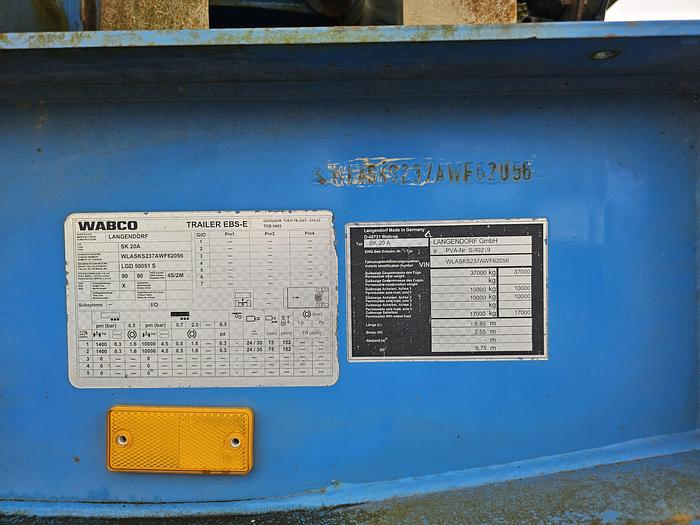 Used 2010 Langendorf C 3 | 2 axle tipper trailer | Saf axles drum | 20 mtr 3