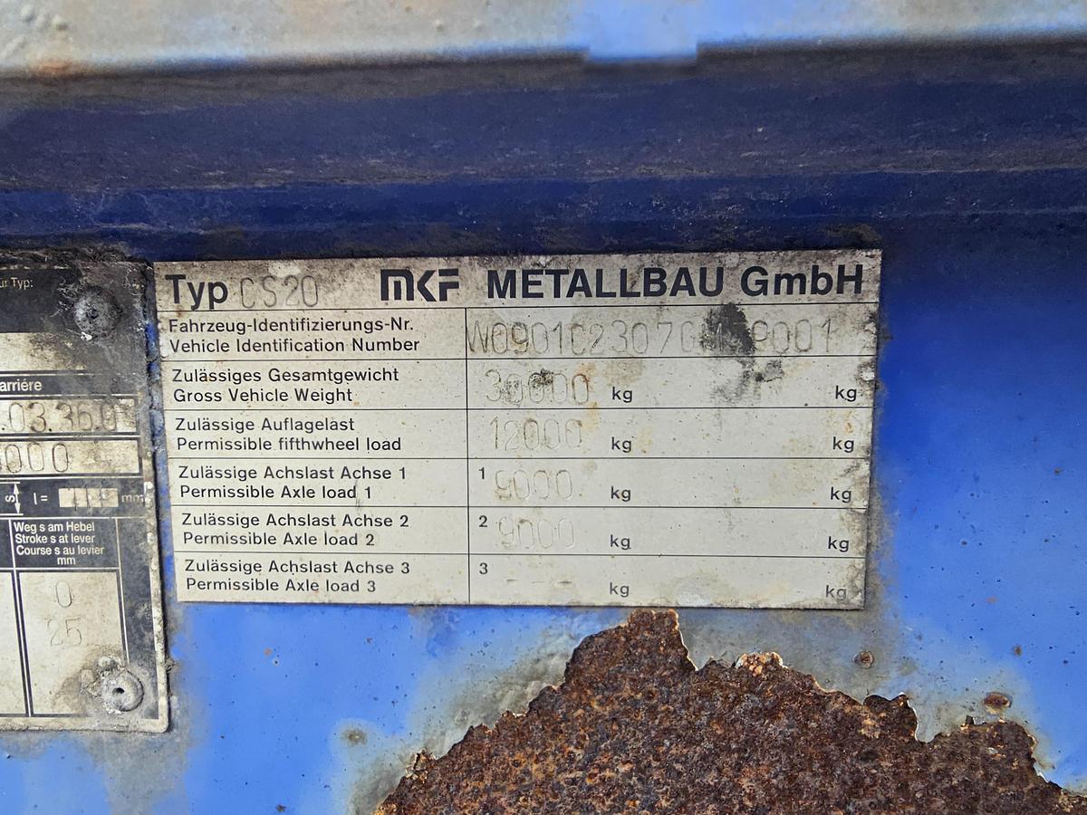 Gebruikt 2007 MKF METALLBAU CS 20 -20 FOOT- CONTAINER CHASSIS -HEAVY DUTY- BPW DRUM -STEEL SUSPENSION- GOOD QUALITY.