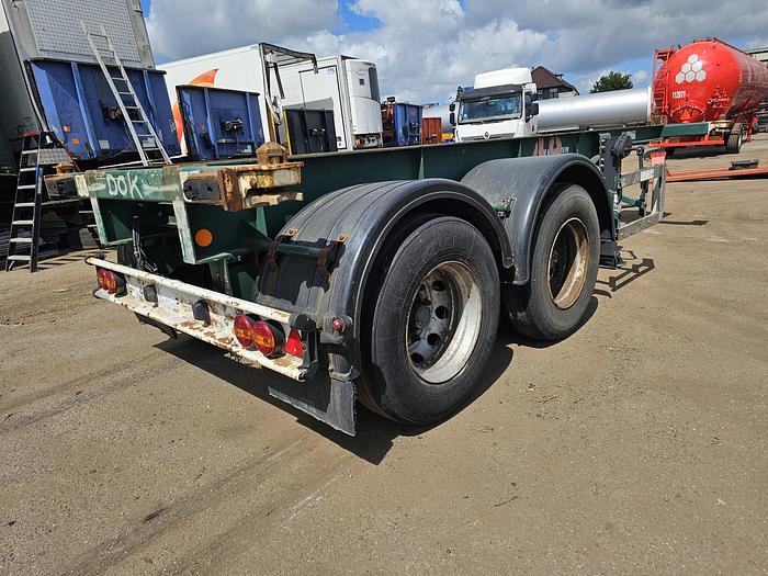 Used 1998 Flandria OP20V/2A | 20 foot container chassis  | steel suspension | double tires| drum.