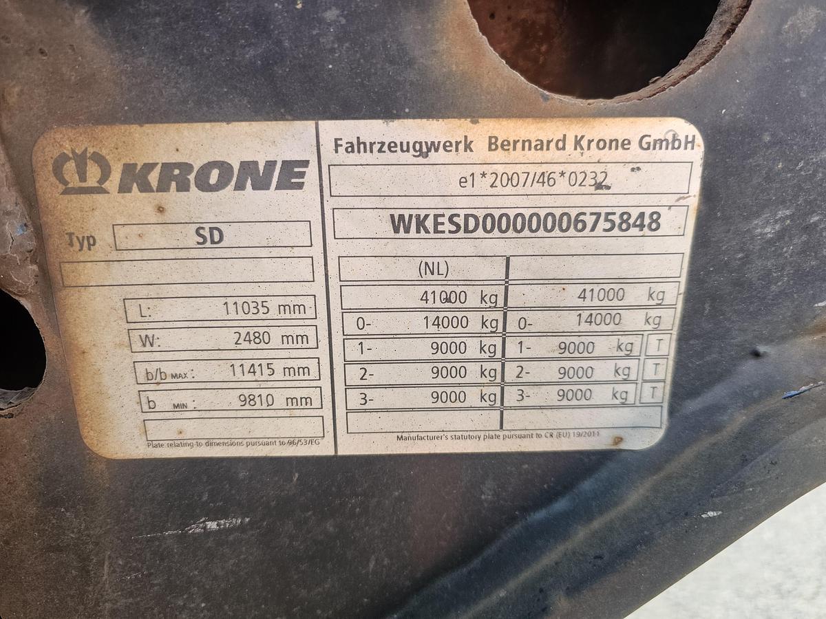 Gebruikt 2015 KRONE SD / REAR SLIDER / DUTCH CHASSIS / BPW DRUM.