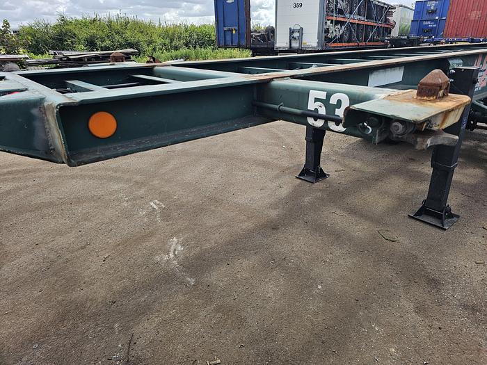 Used 1998 Flandria OP20V/2A | 20 foot container chassis  | steel suspension | double tires| drum.