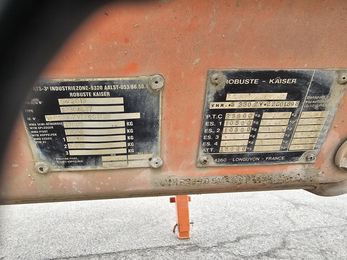 Gebruikt 2002 ROBUSTE KAISER. S3302G37 | TIPPER| STEEL CHASSIS STEEL BOX|SAF DRUM.