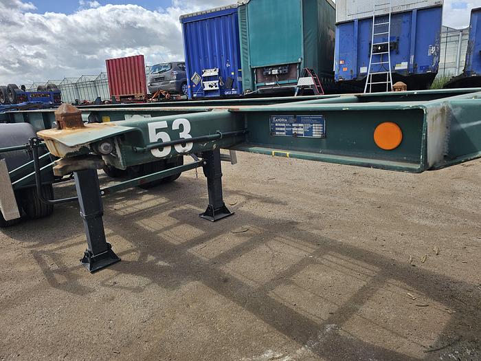 Used 1998 Flandria OP20V/2A | 20 foot container chassis  | steel suspension | double tires| drum.