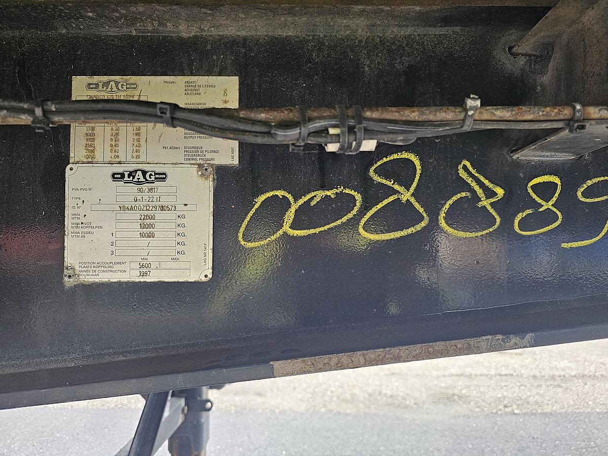 Gebruikt 1998 LAG 1 AS | NO STEERING | DUTCH TRAILER OV-83-YT | FOR GASPALLETS . ALU SIDES.