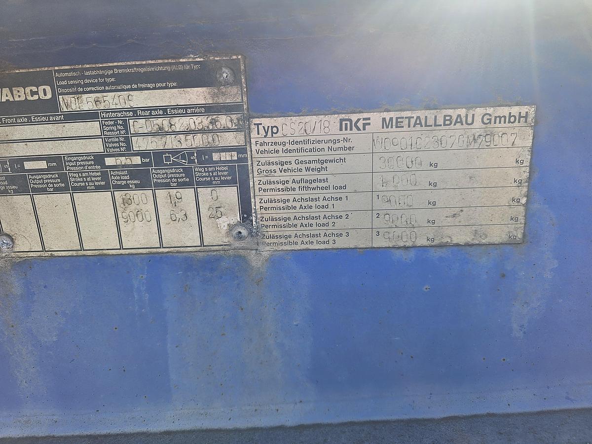 Gebruikt 2007 MKF METALLBAU CS 20 / STEEL SUSPENSION/ BPW DRUM.