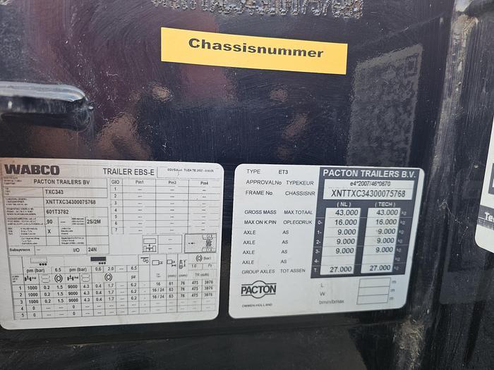 Used 2017 PACTON ET3 088BC| ALL CONNECTIONS | 3 X EXTENDIBLE |MET NIEUWE APK.