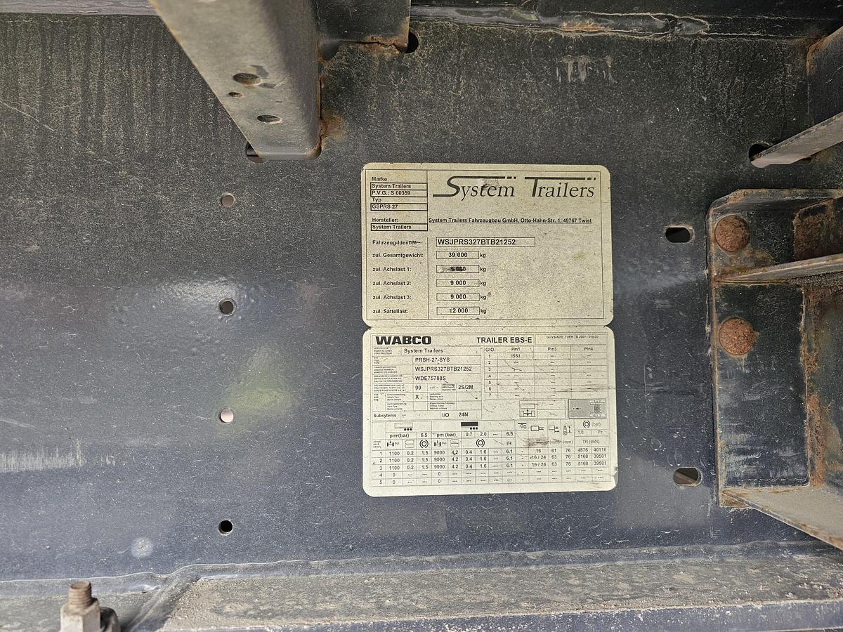 Gebruikt 2012 SYSTEM TRAILERS GSPRS 27 |TUV TILL 26-07-2026