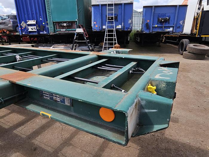 Used 1998 Flandria OP20V/2A | 20 foot container chassis  | steel suspension | double tires| drum.