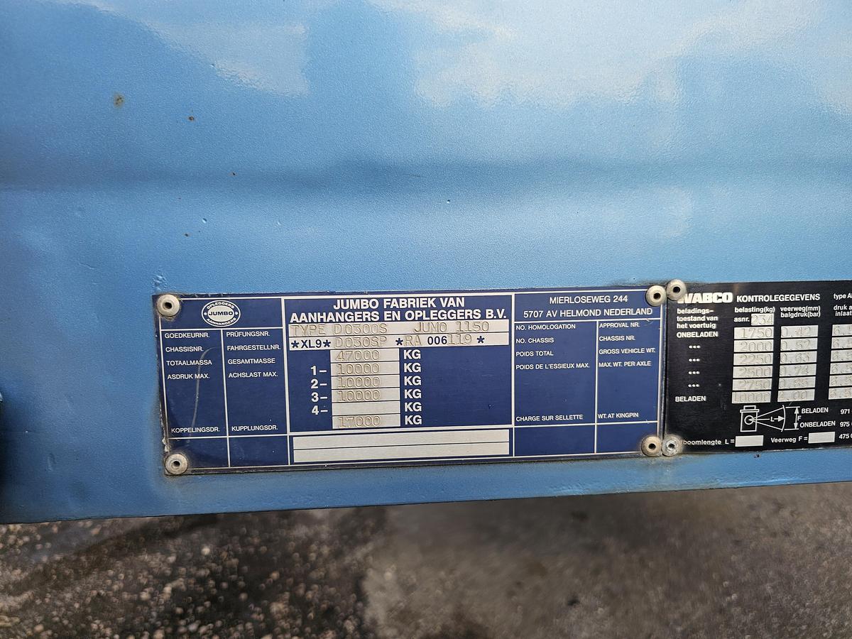 Gebruikt 1995 JUMBO DO 300 S/ 2 X STEERING /BPW DRUM / DOUBLE TIRES/ LIFT AXLE