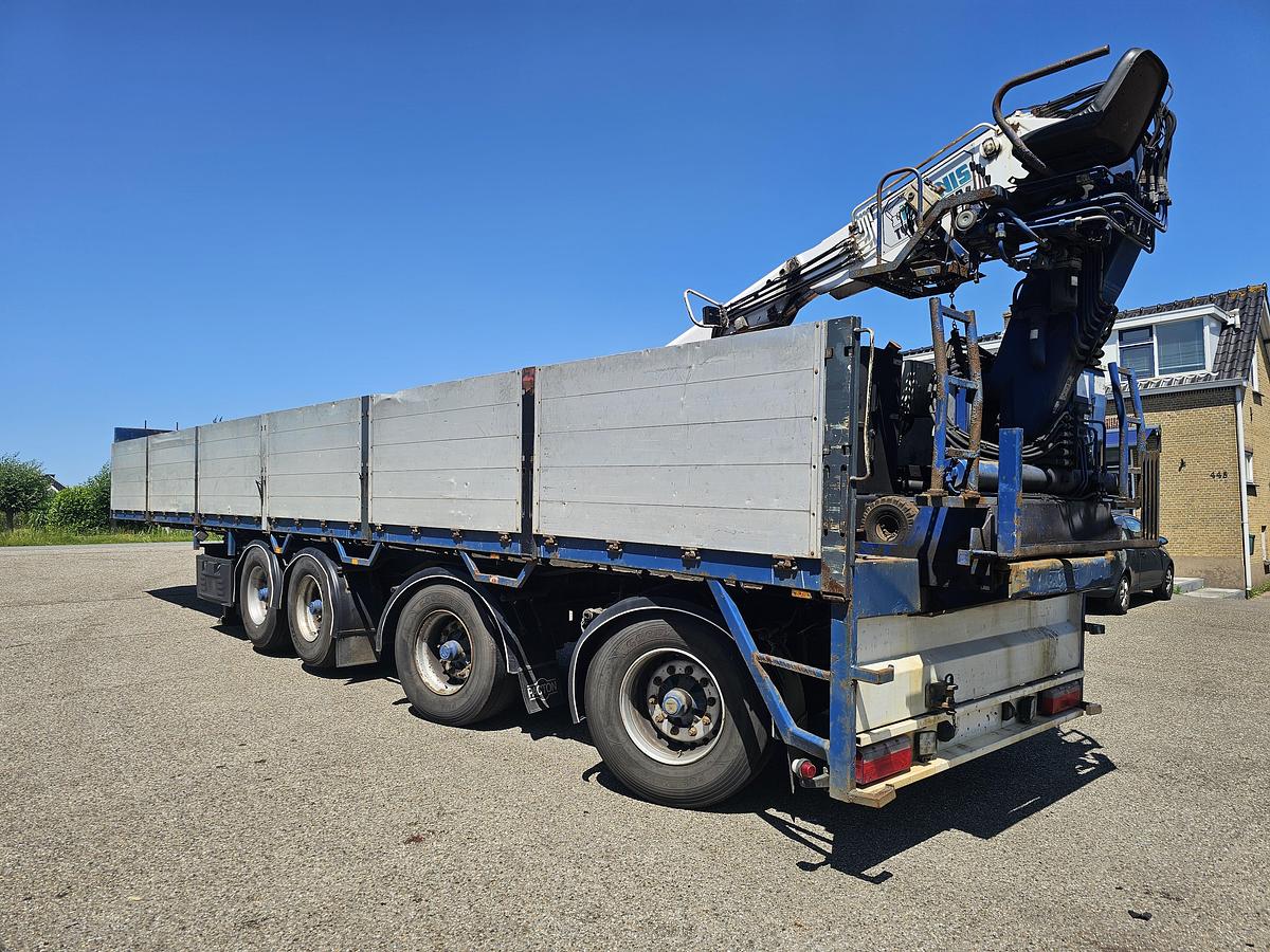 Gebruikt 2004 PACTON t4-001 / 4 AXLE TRAILER /2 LIFT AXLES /2 STEERING AXLES/ INCL CRANE KENNIS 14 TON MOVEBAL.