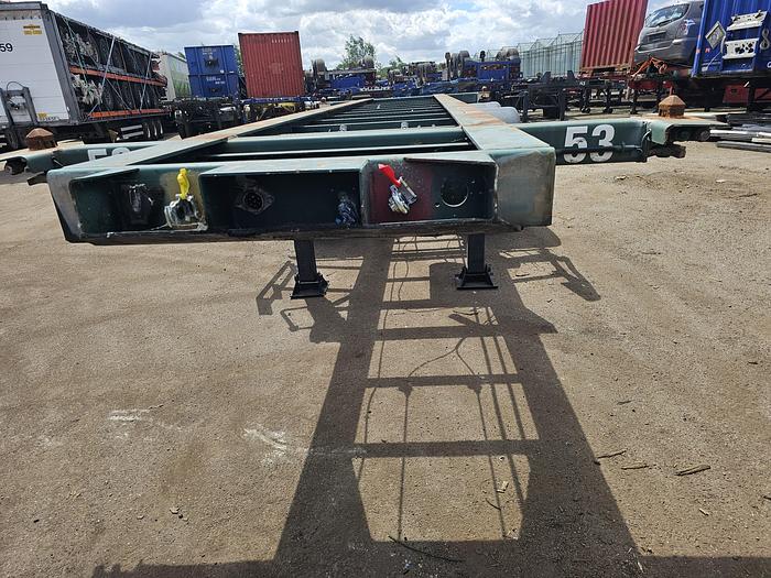 Used 1998 Flandria OP20V/2A | 20 foot container chassis  | steel suspension | double tires| drum.