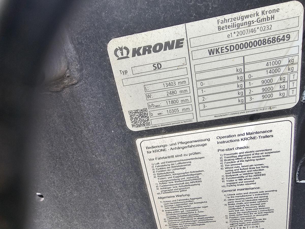 Gebruikt 2019 KRONE SD | ALL CONNECTIONS | BPW DISC | BELGIUM TUV 07-09-2026| 2 PIECES.