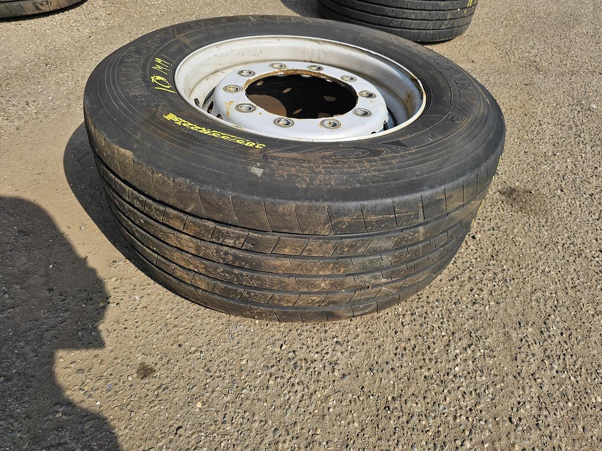 Used 2019 GOOD YEAR K MAX T | TRAILERBAND 385/55 R 22.5 | 3 X 10 MM 2 X 6 MM | MET SCHIJFREM VELG. 10 GTS.